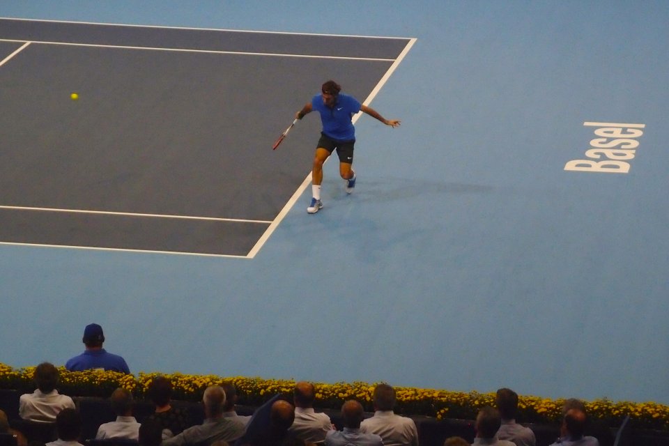 Roger Federer, Viertelfinal gegen Benoit Paire, Basel 2012, Rückhandschlag