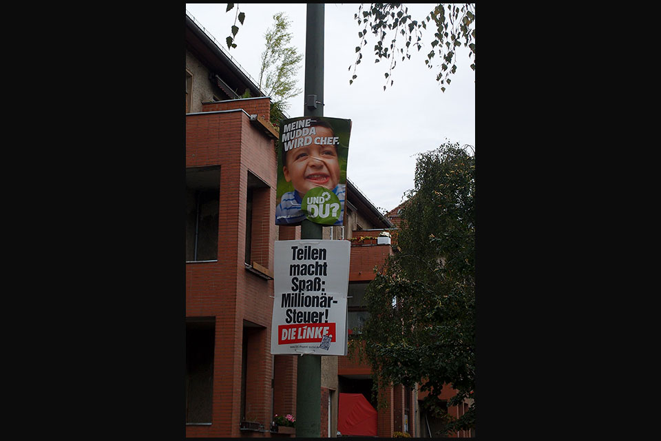 Wahlplakate zur Bundestagswahl in Berlin Reinickendorf, September 2013, Olympus XZ-1
