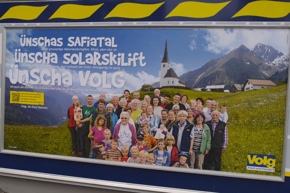 Volg-Werbung in Lichtensteig fürs Safiatal, Oktober 2013
